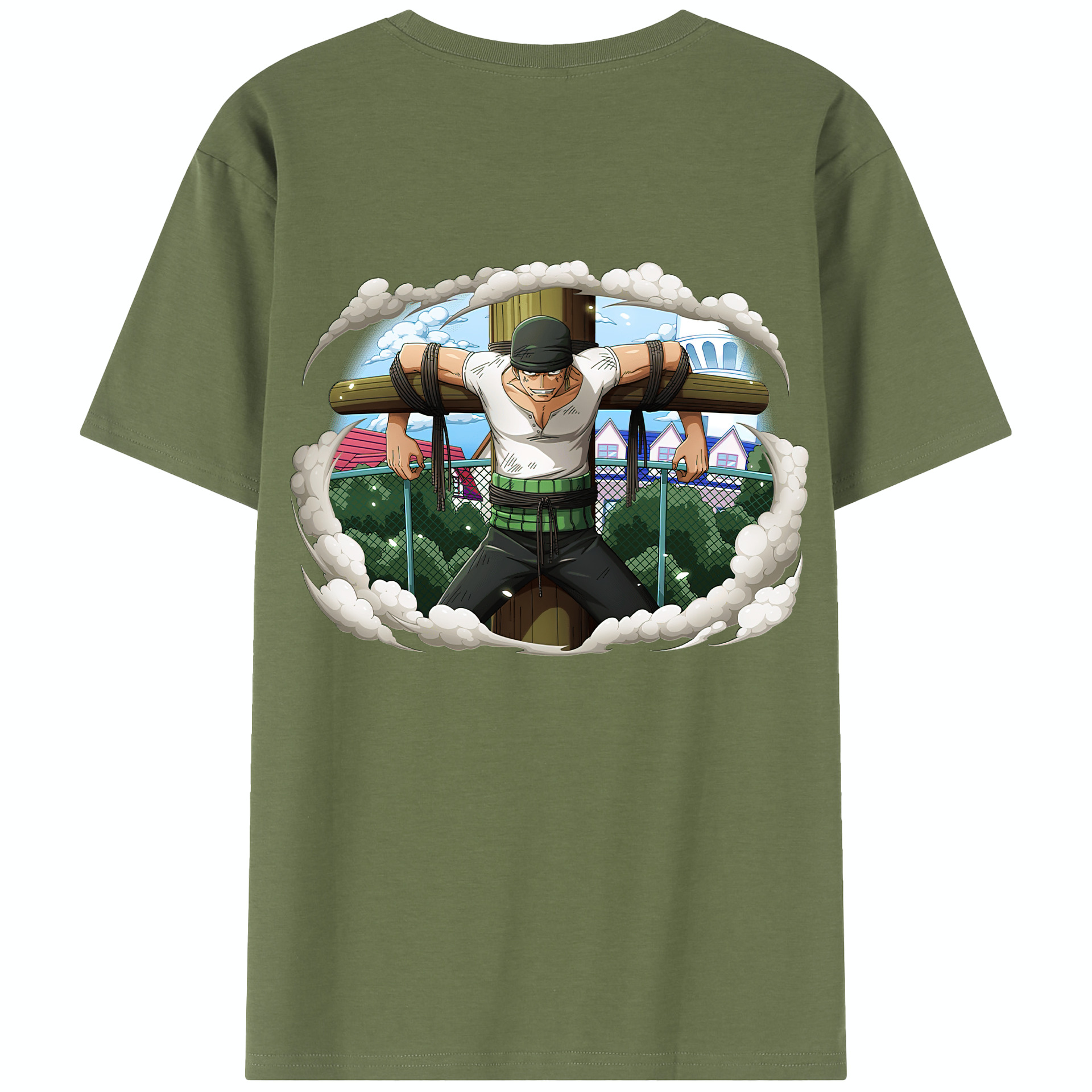 ワンピース ロロノア・ゾロ ONE PIECE Roronoa Zoro 綿100％半袖Tシャツ（背面プリント）